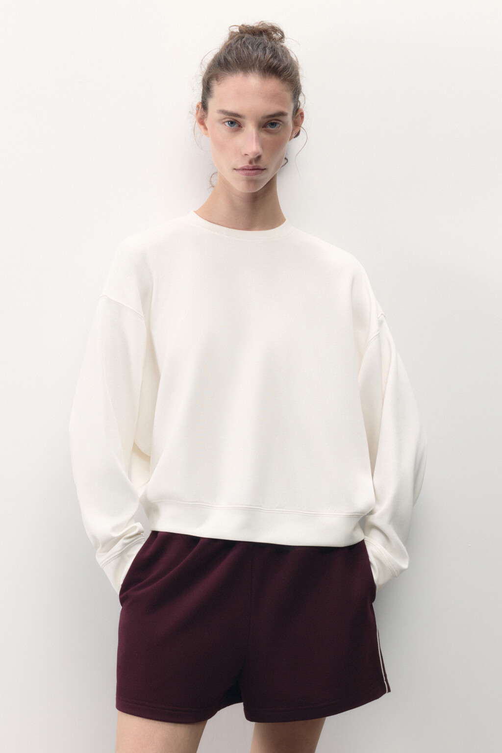 Свитшот oversize спортивный из модала - цвет ванильный - 2