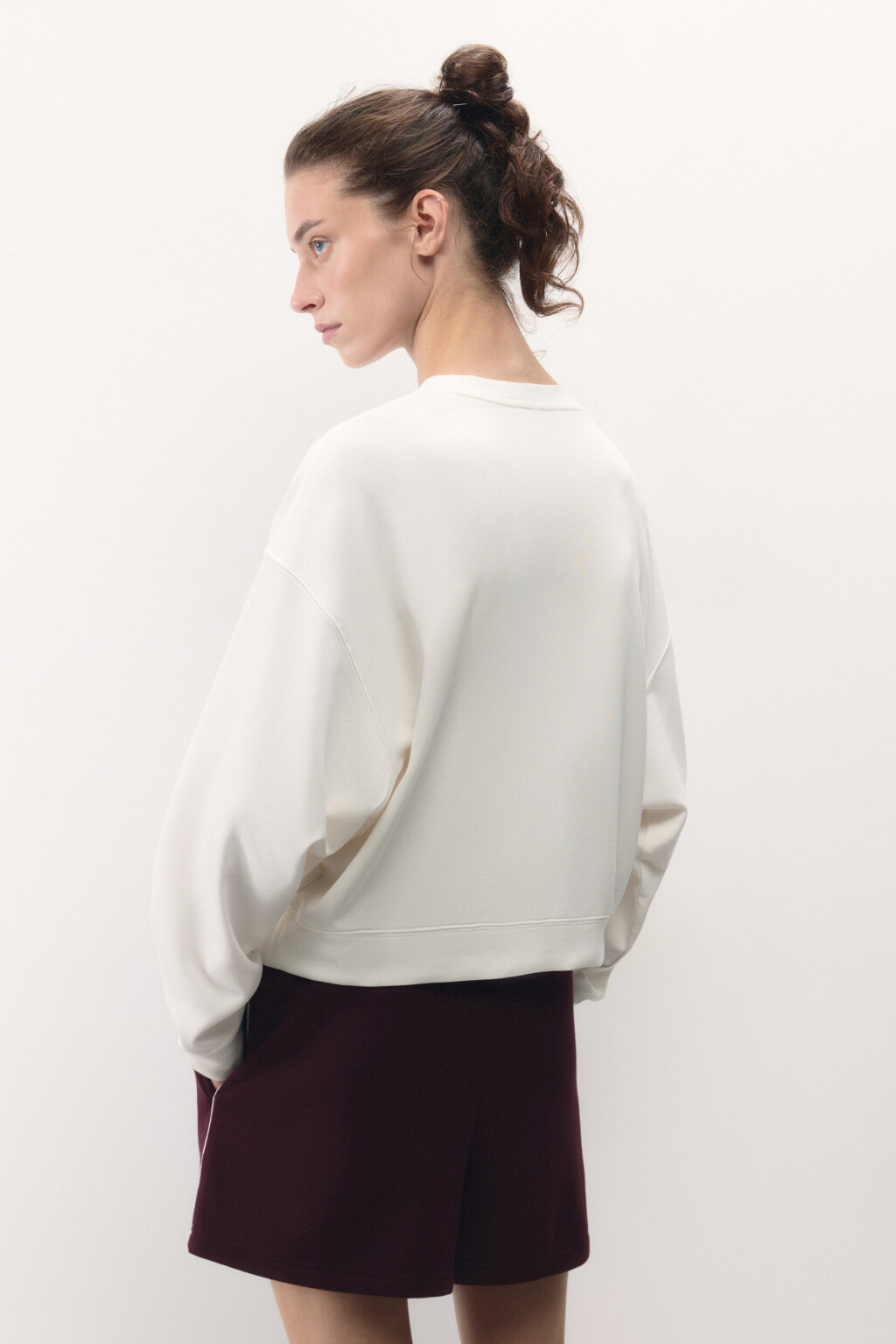 Свитшот oversize спортивный из модала - цвет ванильный - 4