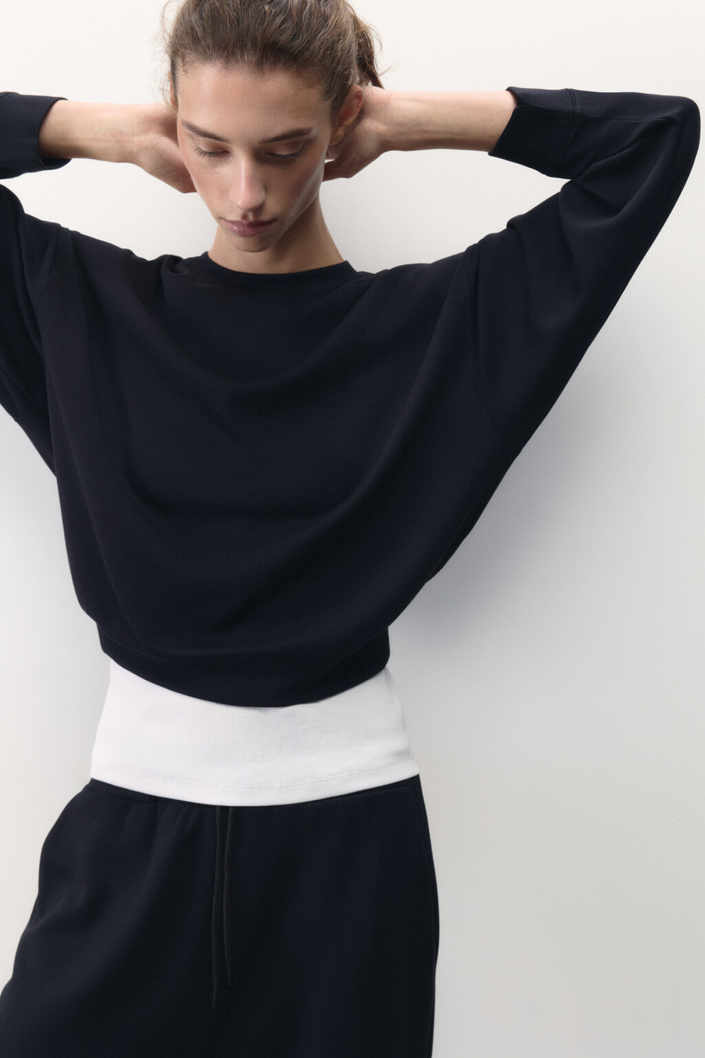 Свитшот oversize спортивный из модала - цвет черный - 1