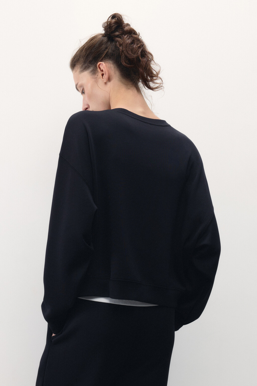 Свитшот oversize спортивный из модала - цвет черный - 4