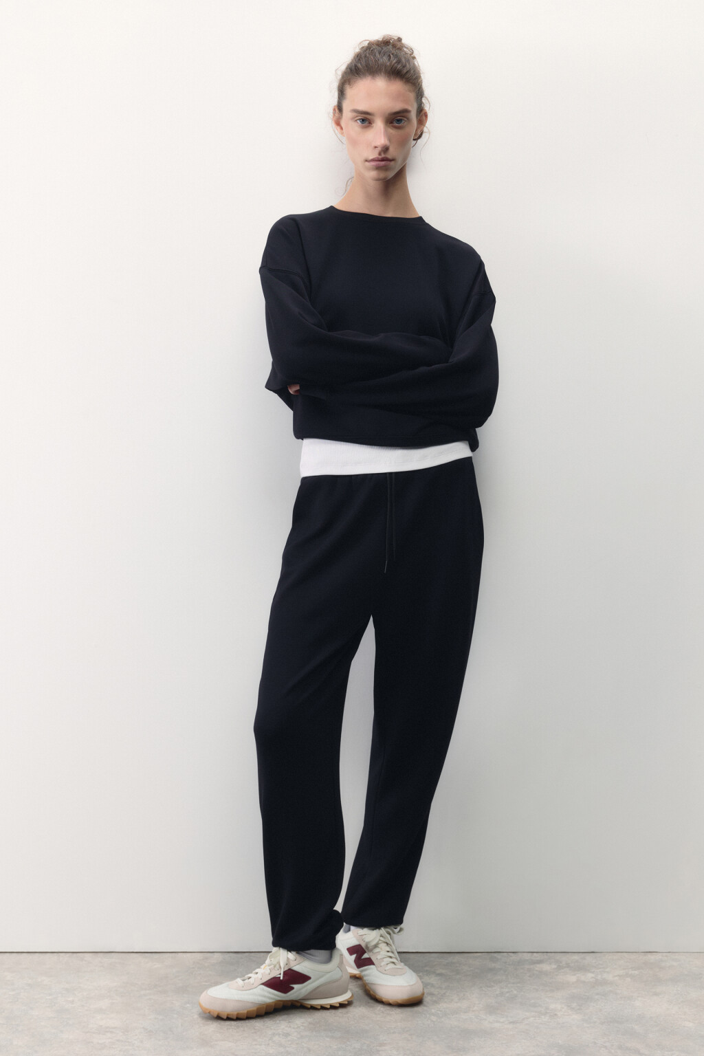 Свитшот oversize спортивный из модала - цвет черный - 5