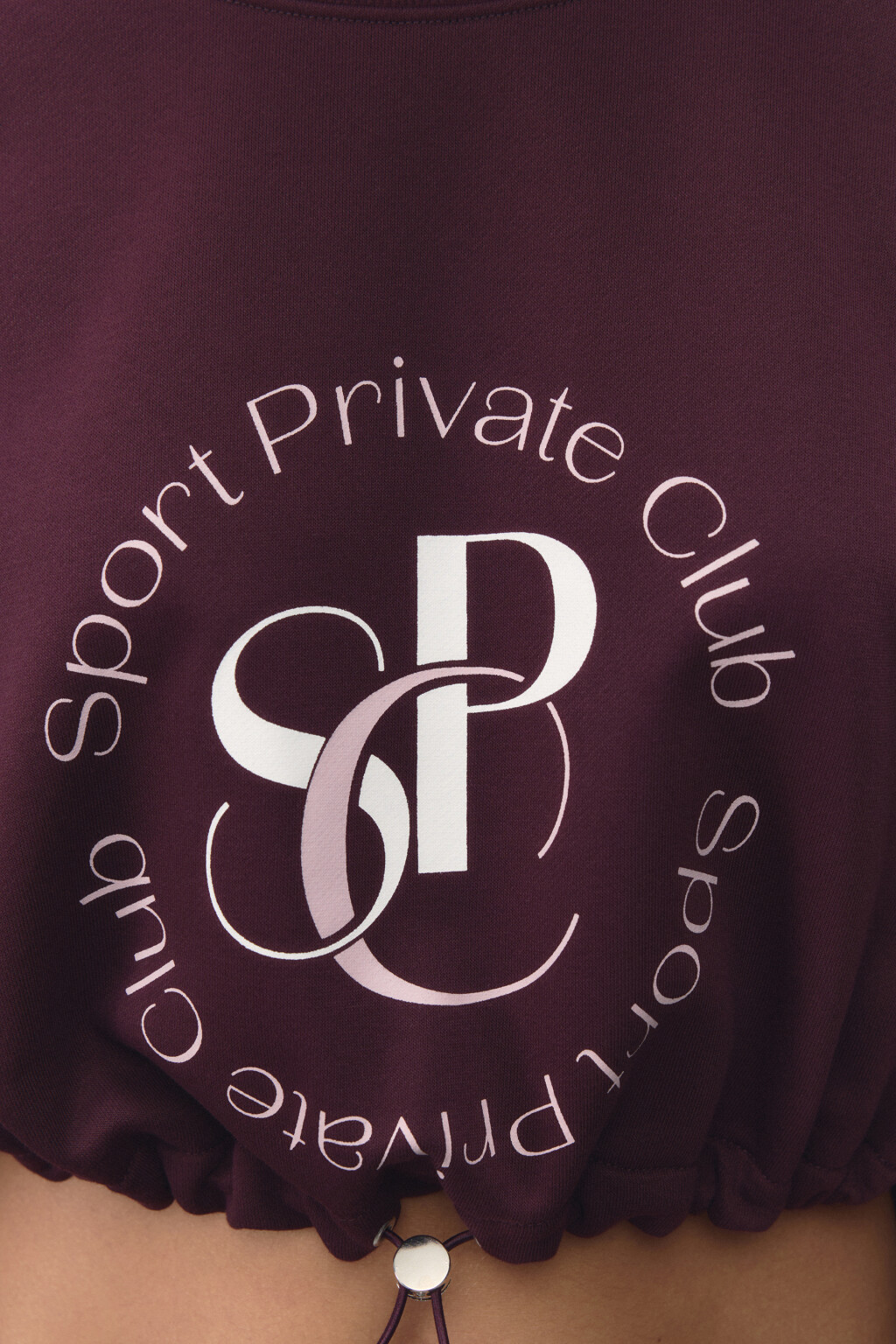 Свитшот спортивный укороченный из футера - цвет бордовый - 8