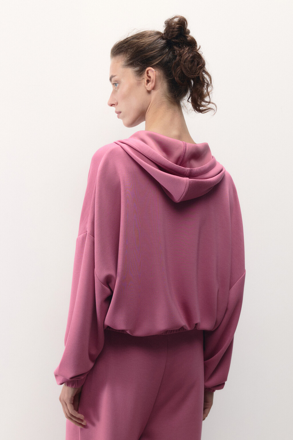 Худи oversize спортивная с капюшоном - цвет розовый - 4