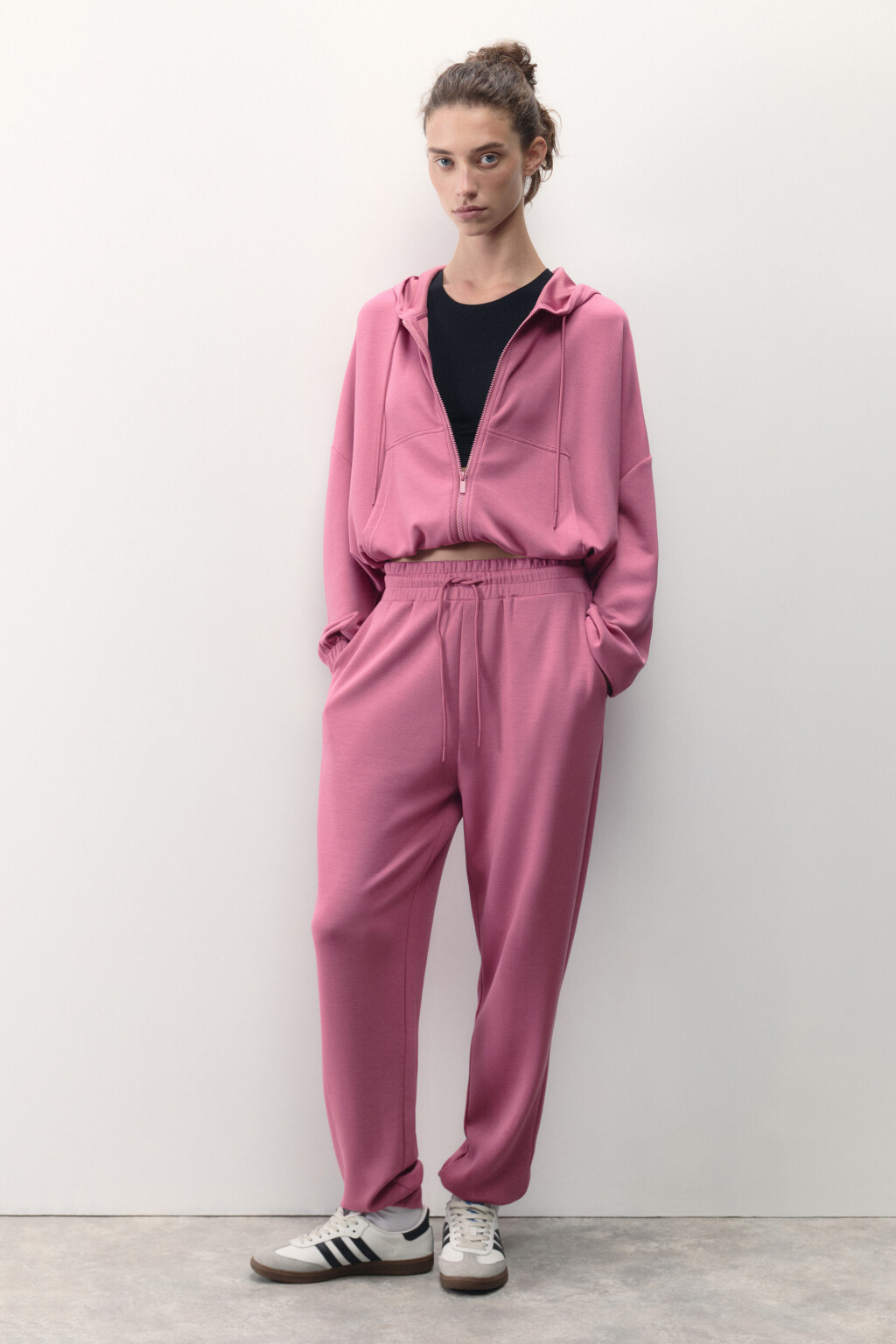 Худи oversize спортивная с капюшоном - цвет розовый - 5