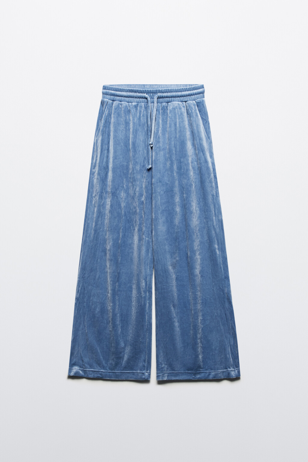 Брюки домашние с бархатной фактурой - цвет голубой - 8