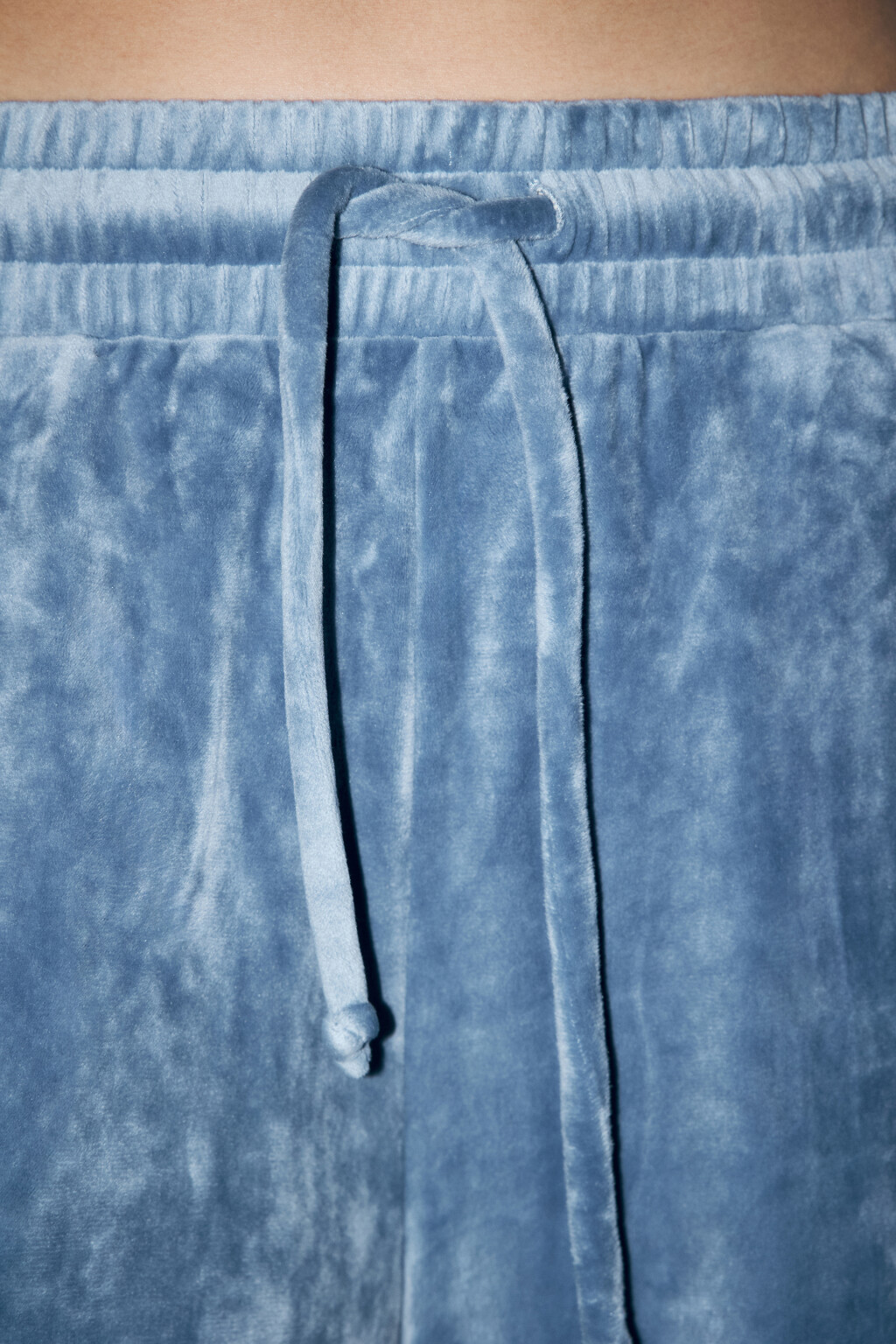 Брюки домашние с бархатной фактурой - цвет голубой - 6