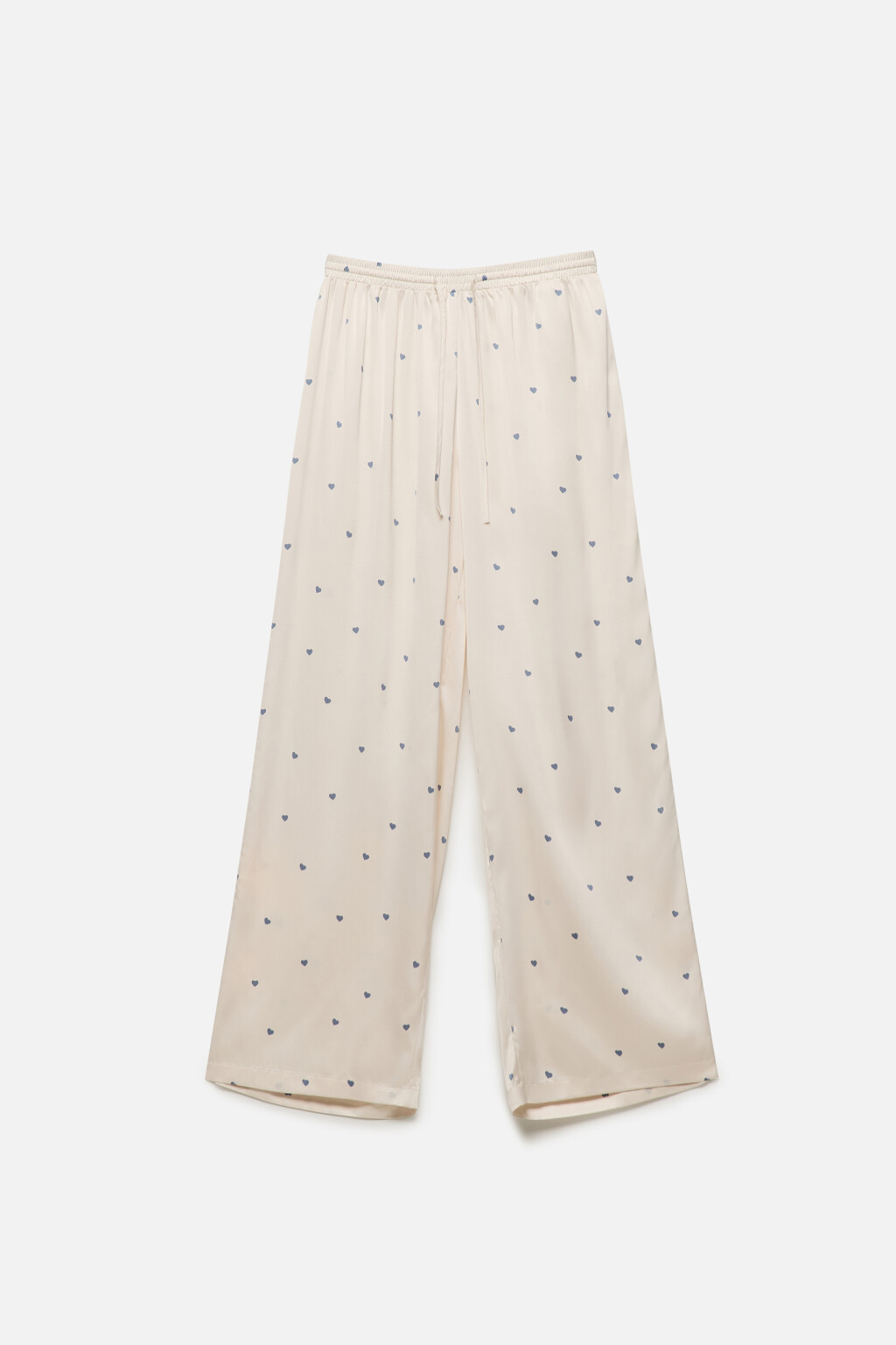 Брюки домашние атласные с принтом - цвет голубой - 9