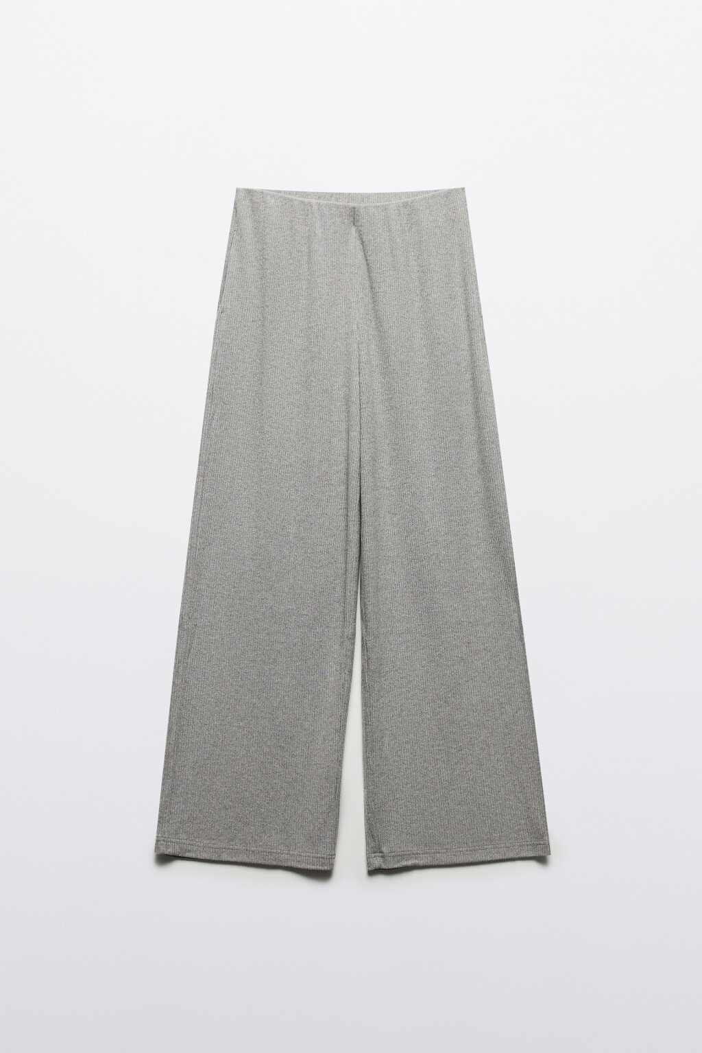 Брюки домашние прямые в рубчик - цвет серый - 8