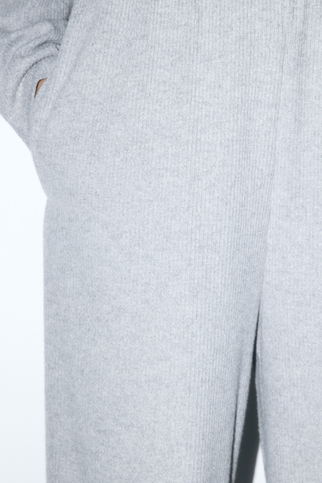 Брюки домашние прямые в рубчик - цвет серый - 6