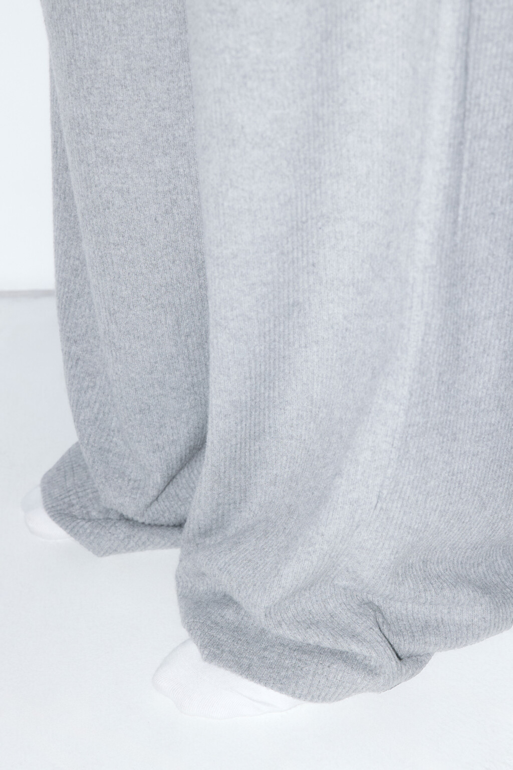 Брюки домашние прямые в рубчик - цвет серый - 7