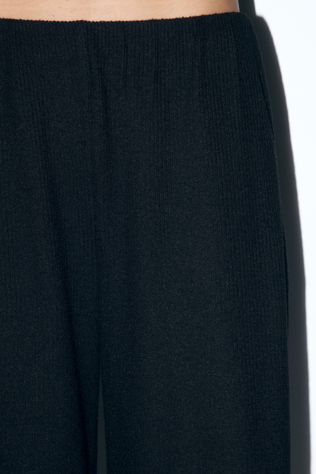 Брюки домашние прямые в рубчик - цвет черный - 6