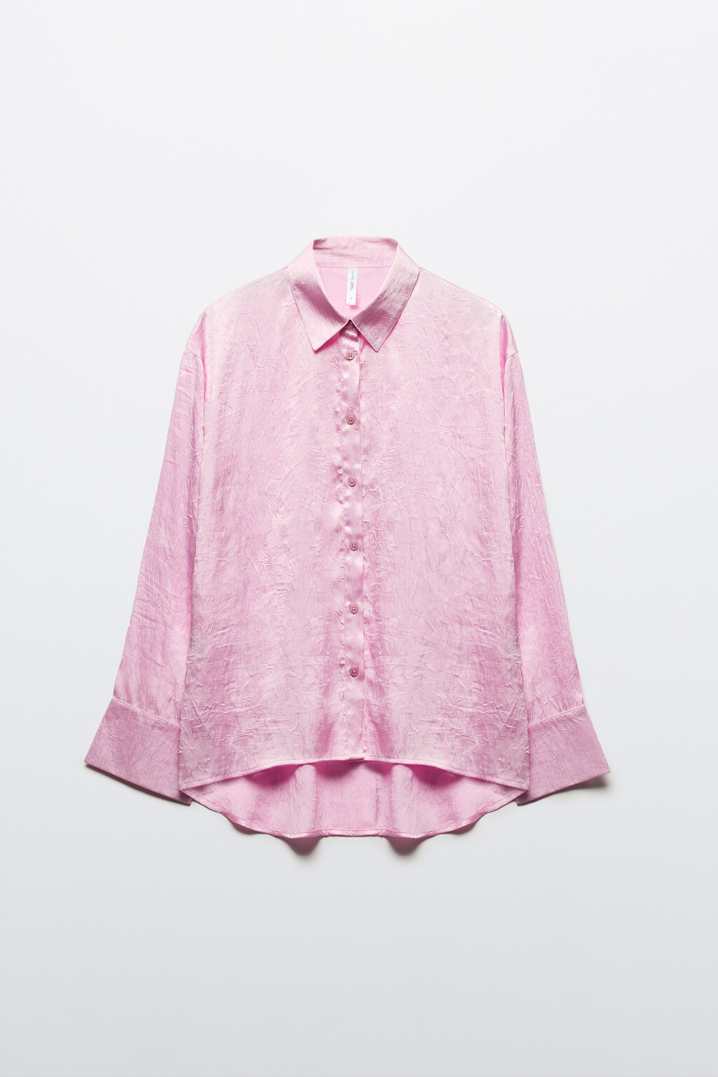 Блузка домашняя атласная с длинными рукавами - цвет розовый - 8