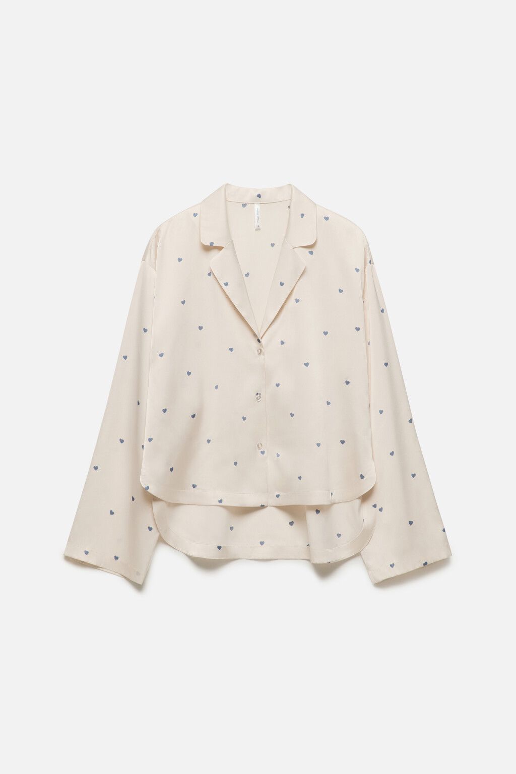 Блузка домашняя атласная с принтом - цвет голубой - 8