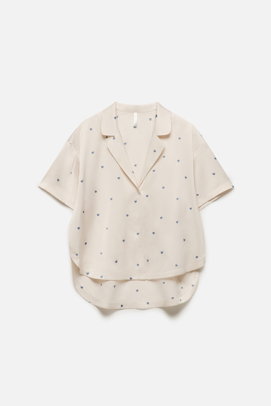 Блузка домашняя атласная с принтом - цвет голубой - 8