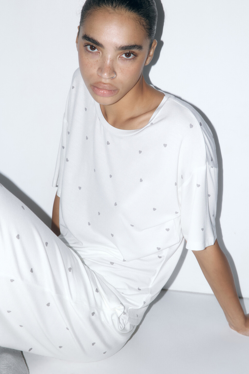 Футболка пижамная из вискозы - цвет бежевый - 1