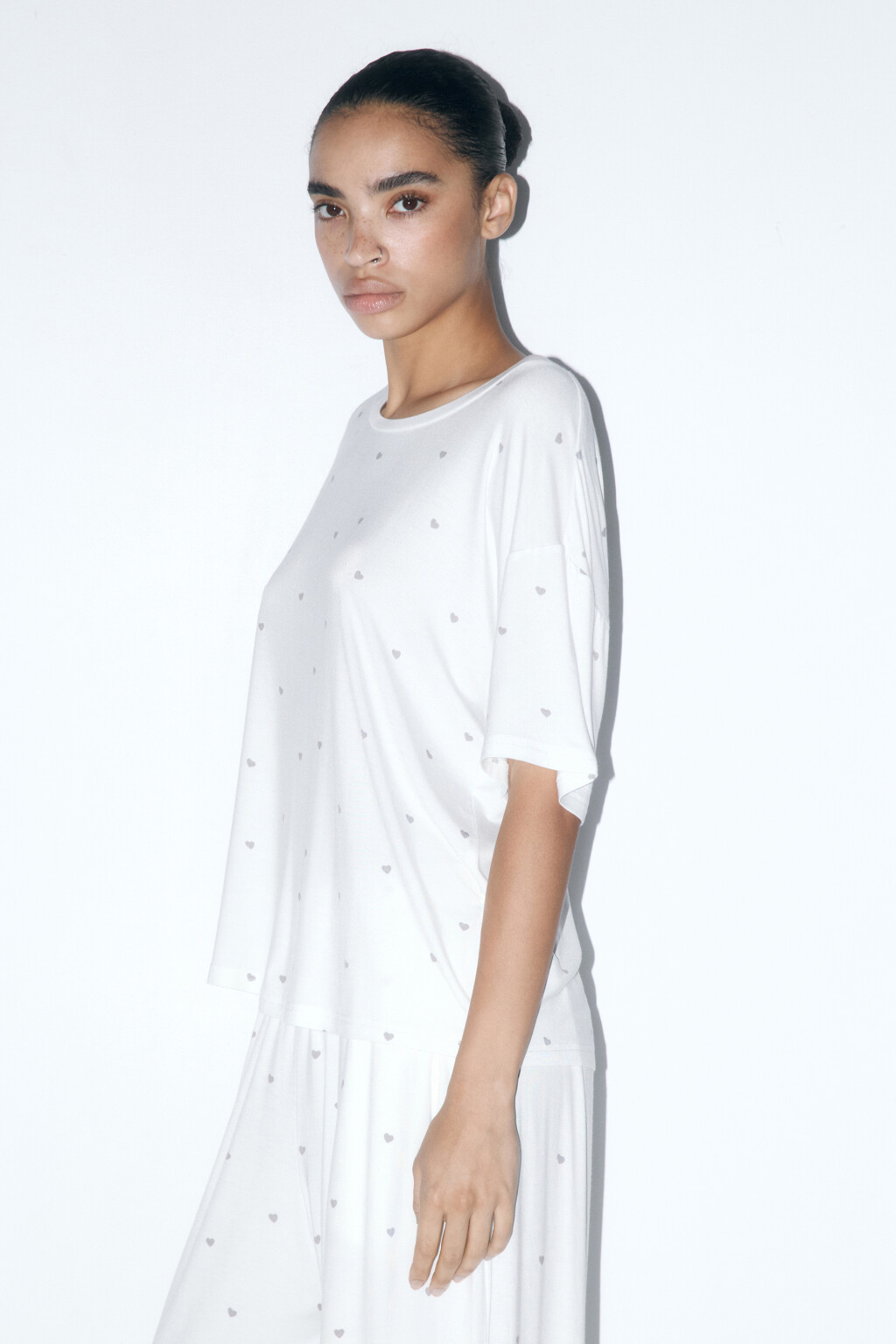 Футболка пижамная из вискозы - цвет бежевый - 3