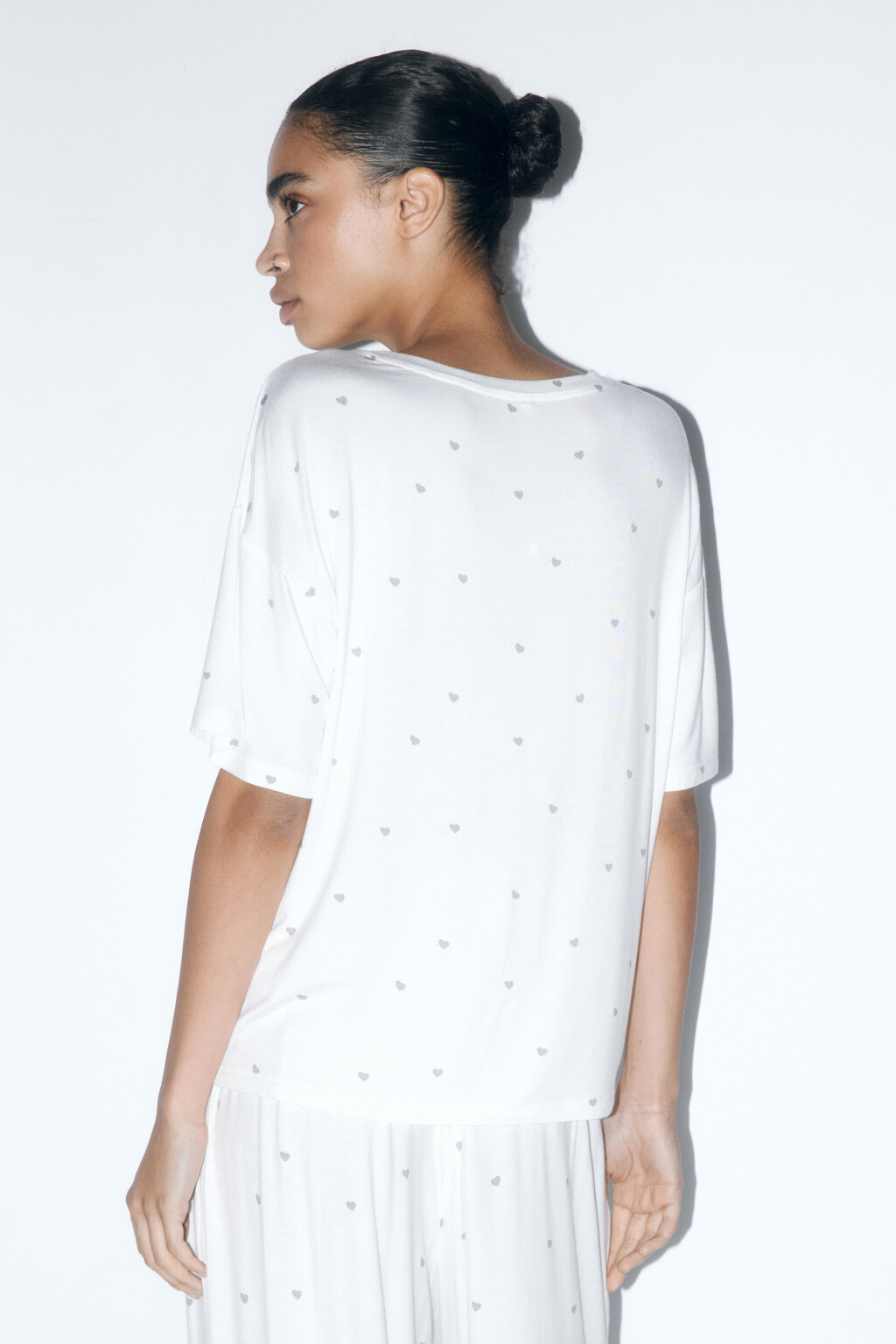 Футболка пижамная из вискозы - цвет бежевый - 4