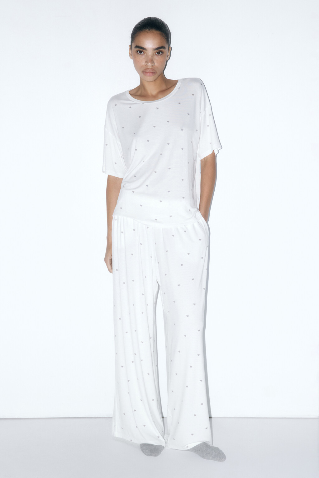 Футболка пижамная из вискозы - цвет бежевый - 5