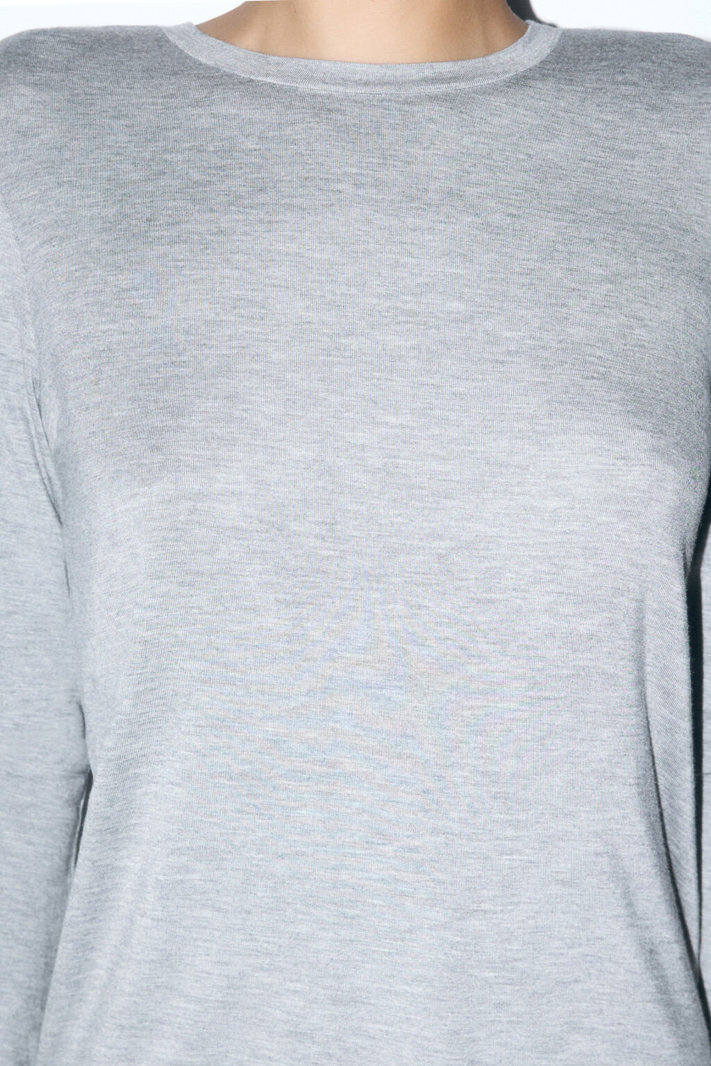 Лонгслив пижамный из вискозы - цвет серый - 6