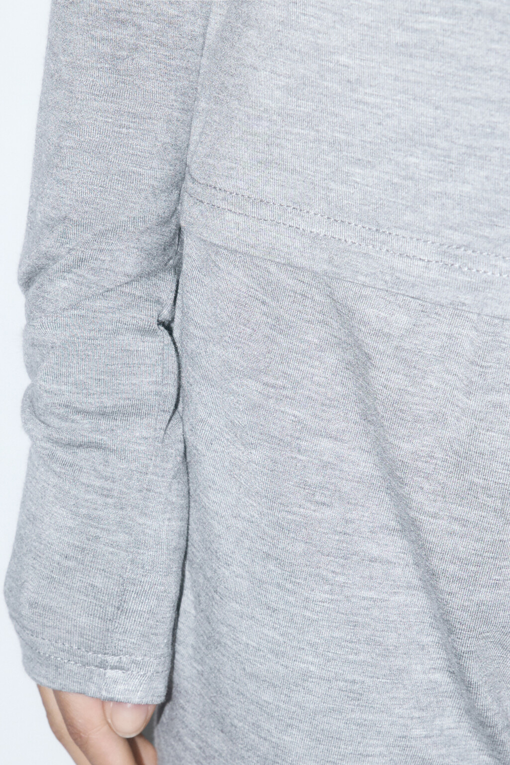 Лонгслив пижамный из вискозы - цвет серый - 7