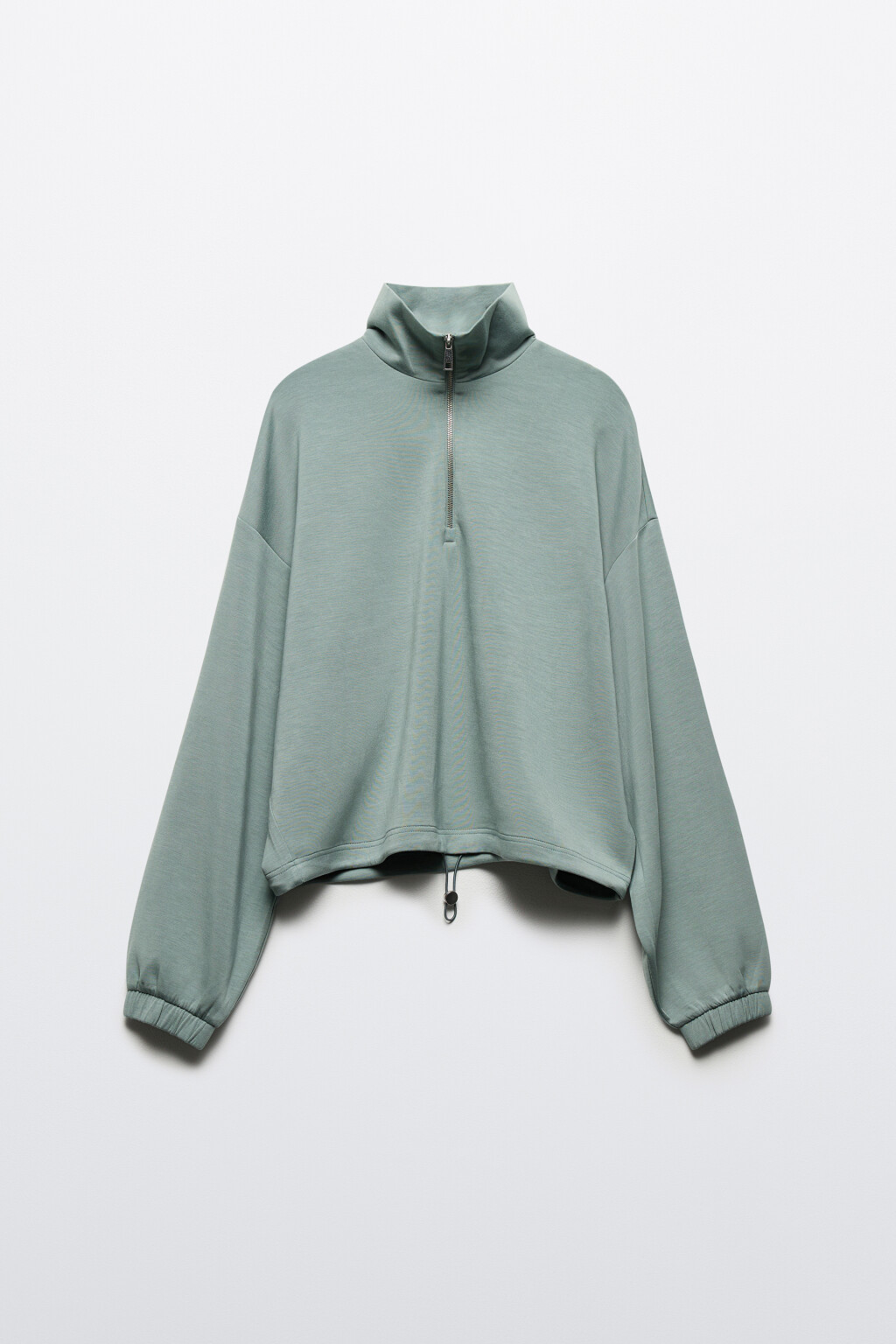 Толстовка домашняя с воротником-стойкой на молнии - цвет зеленый - 8
