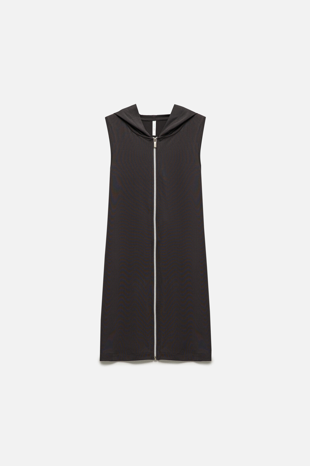 Платье мини облегающее на молнии с капюшоном - цвет серый - 8