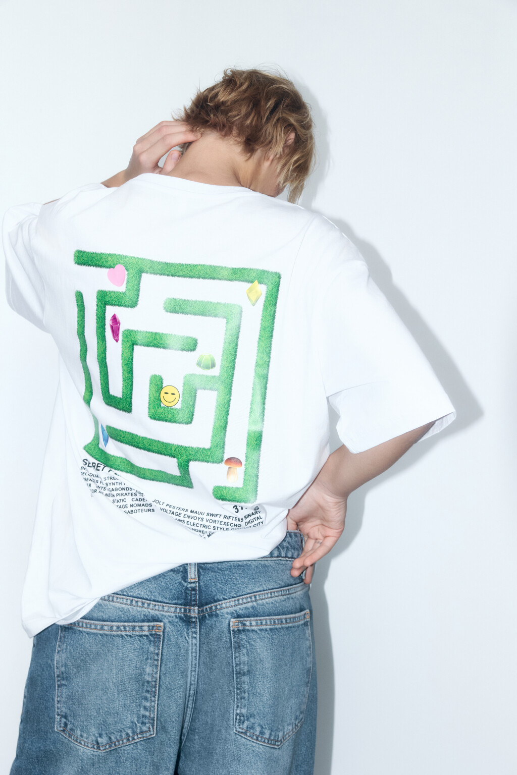 Футболка oversize хлопковая с принтом - цвет белый - 2