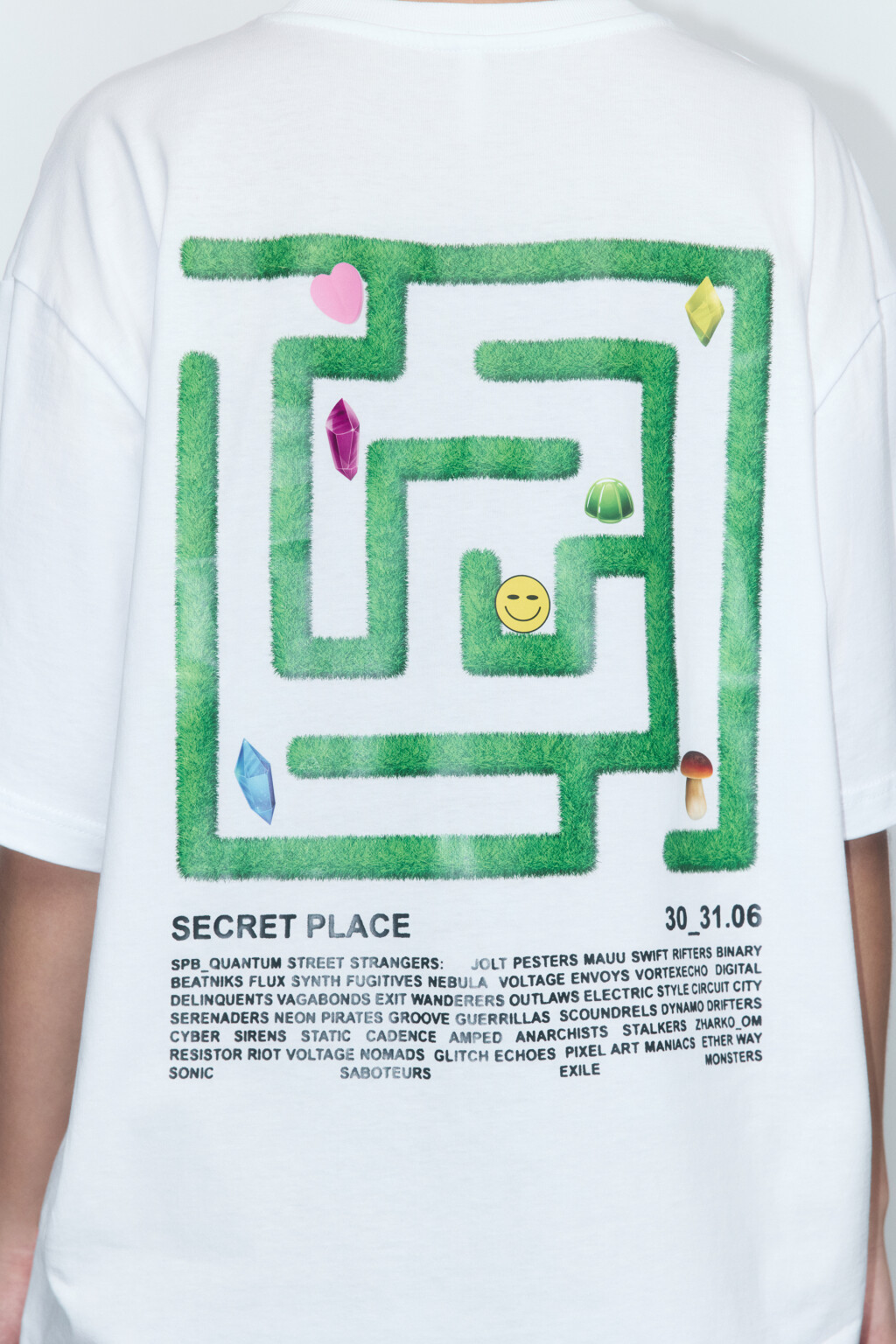 Футболка oversize хлопковая с принтом - цвет белый - 9