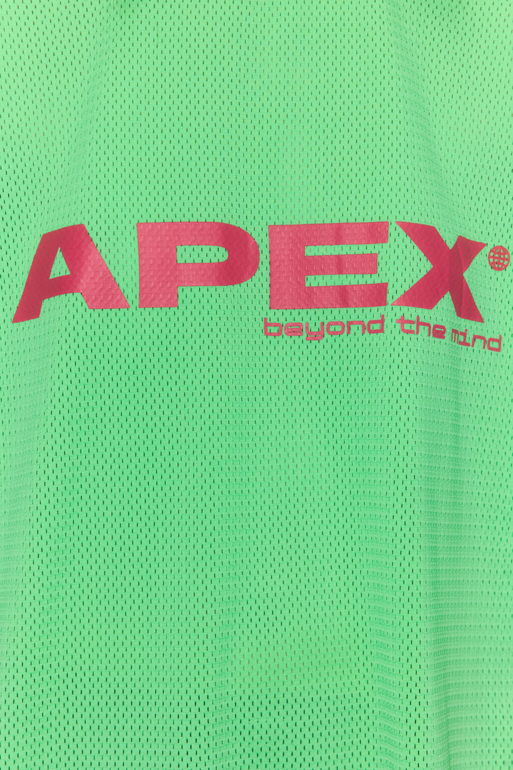 Футболка oversize спортивная из сетки с принтом - цвет зеленый - 6