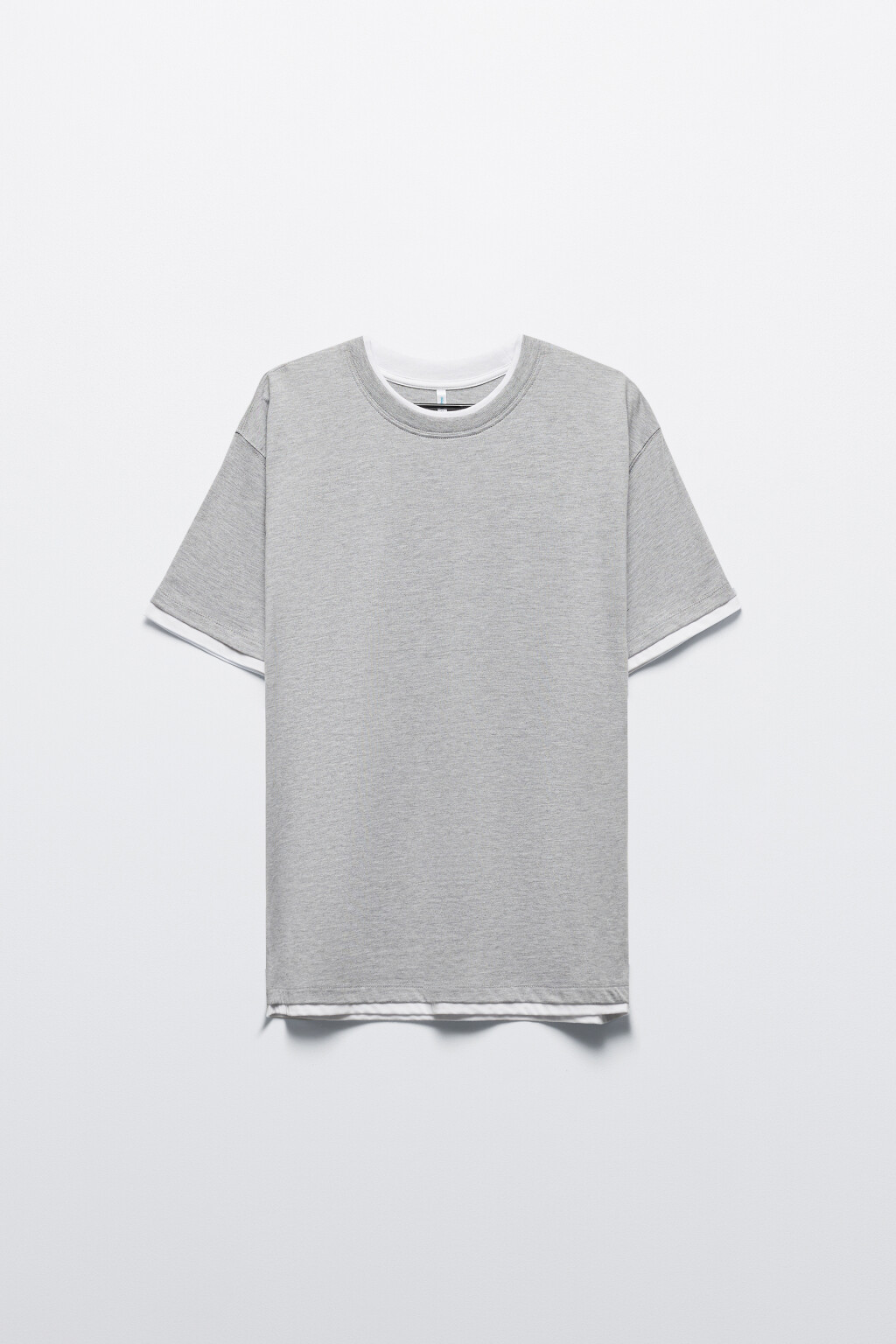 Футболка oversize с имитацией второго слоя - цвет серый - 8