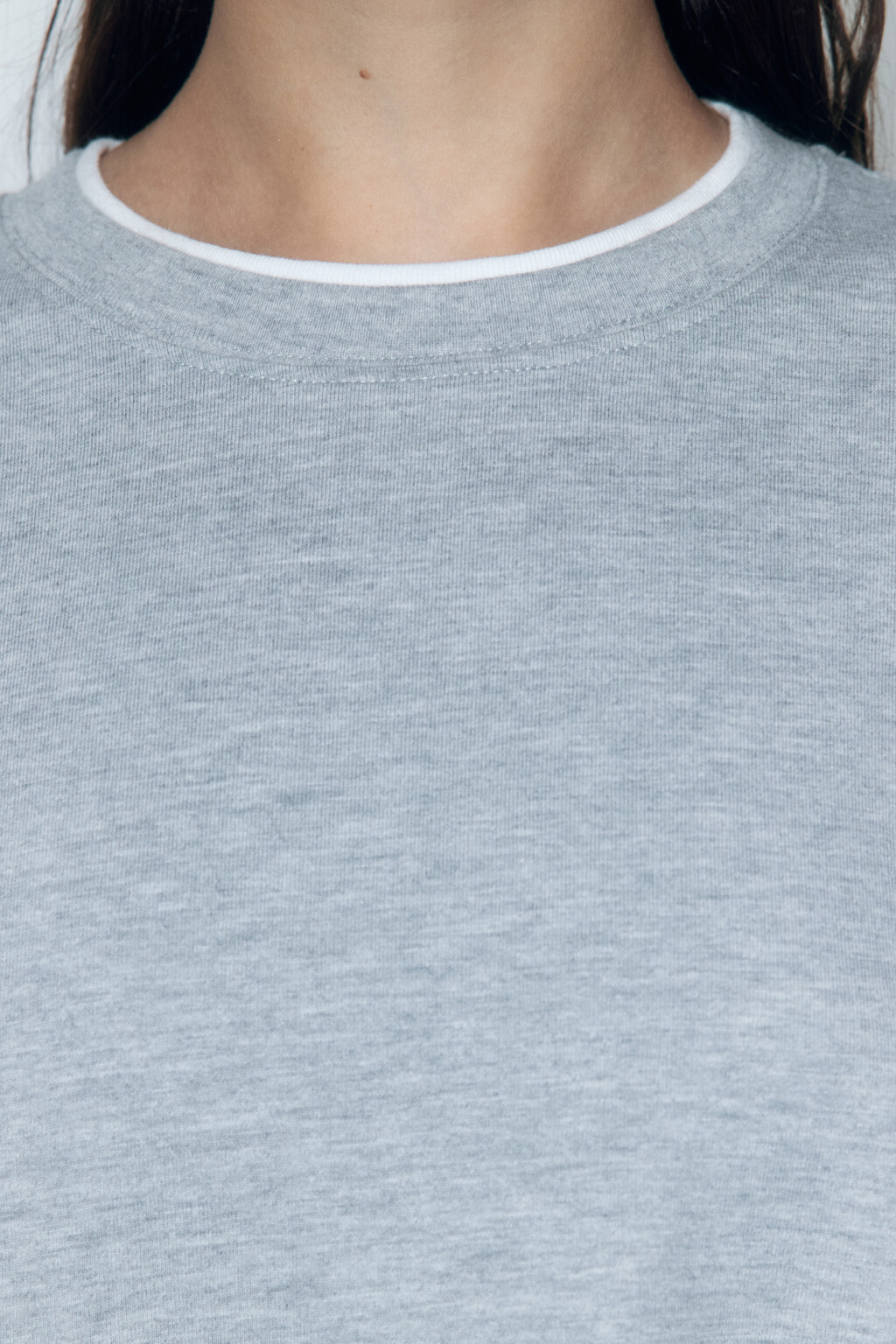 Футболка oversize с имитацией второго слоя - цвет серый - 6