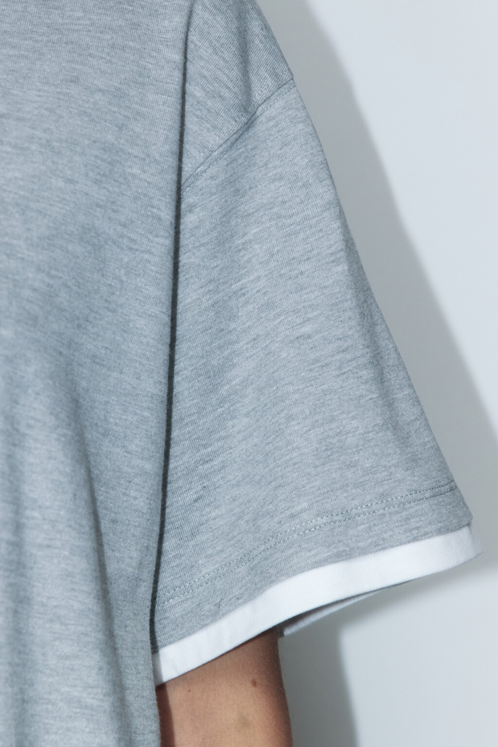 Футболка oversize с имитацией второго слоя - цвет серый - 7