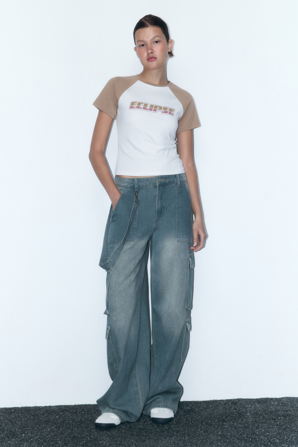 Футболка-топ облегающая с принтом - цвет бежевый - 5