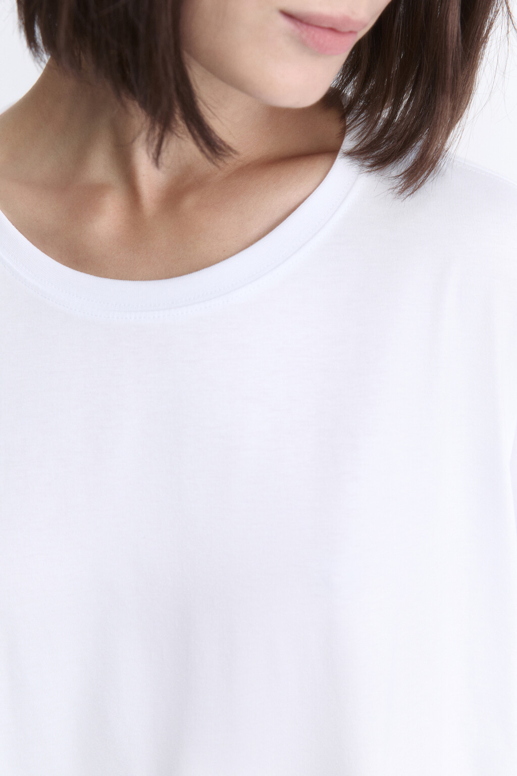 Футболка oversize хлопковая однотонная - цвет белый - 6