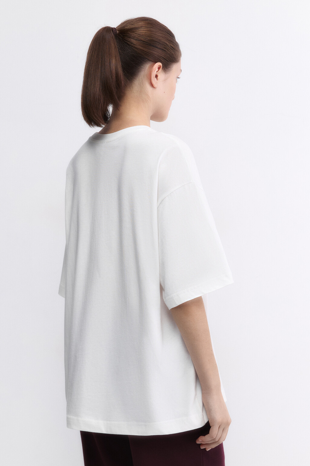 Футболка oversize с принтом и надписями - цвет белый - 4