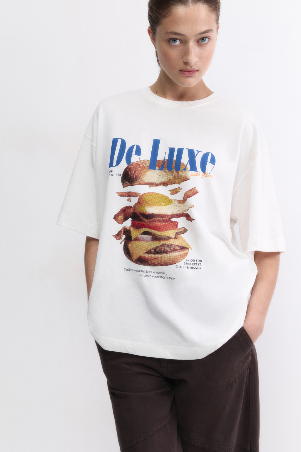 Футболка oversize с принтом и надписями - цвет черный - 1