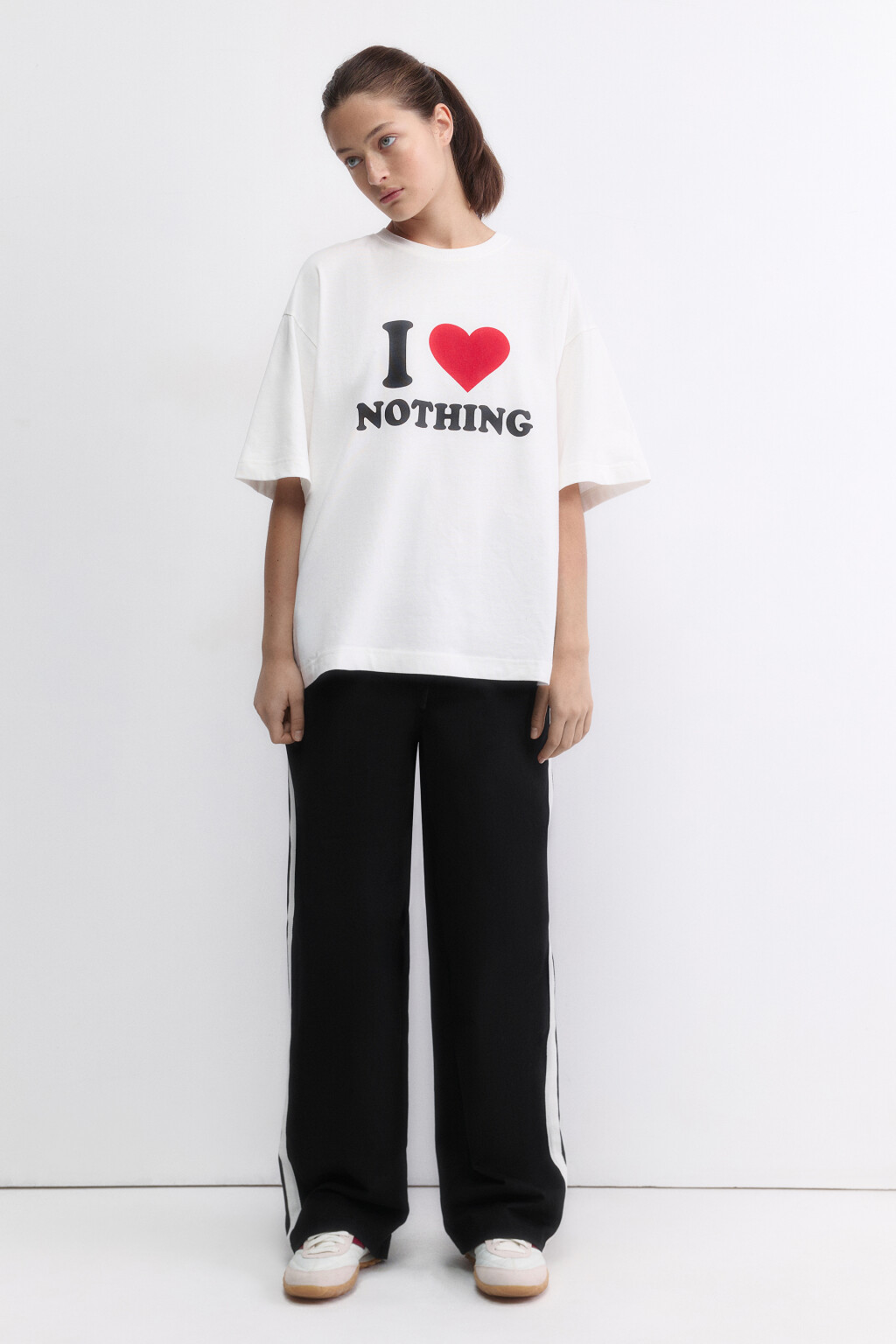 Футболка oversize с принтом и надписями - цвет красный - 5