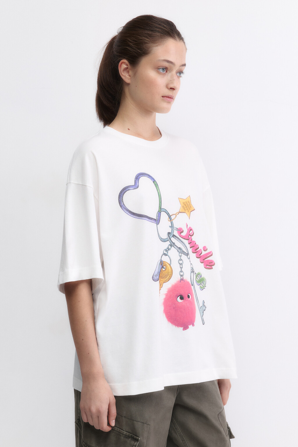 Футболка oversize с принтом и надписями - цвет мультиколор - 3