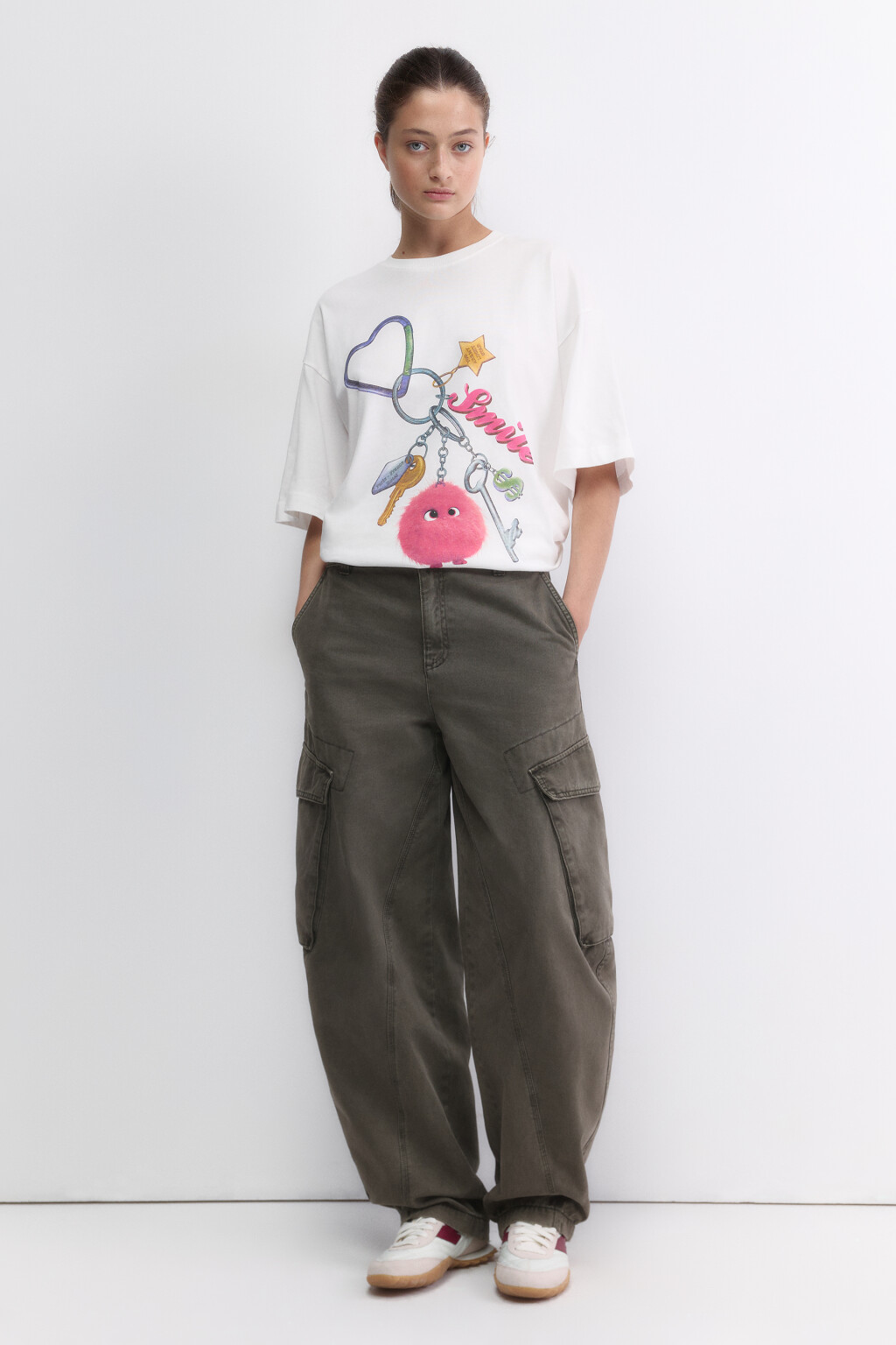 Футболка oversize с принтом и надписями - цвет мультиколор - 5