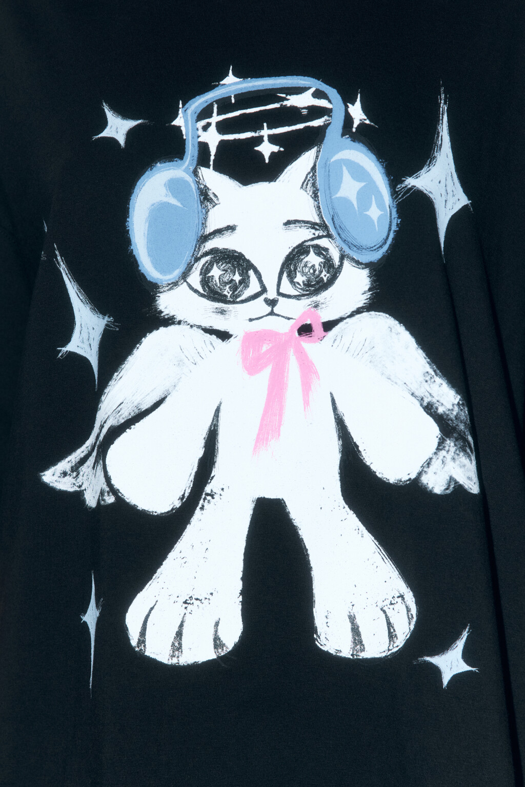 Футболка oversize хлопковая с принтом - цвет черный - 6