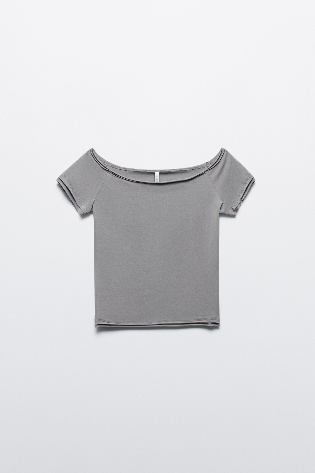 Футболка off-shoulders с имитацией второго слоя - цвет серый - 8