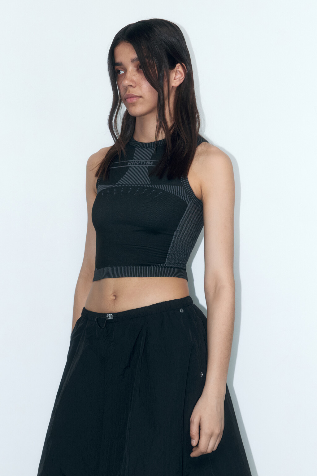 Майка спортивная облегающая с принтом - цвет черный - 3