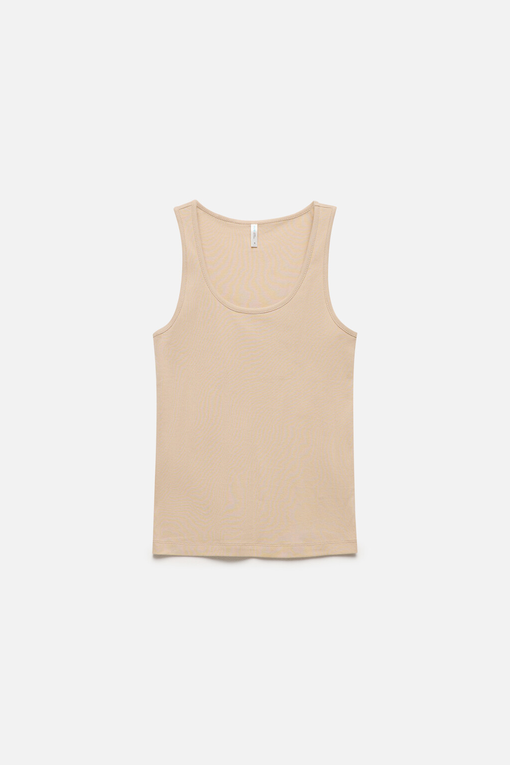 Майка на широких бретелях из гладкого хлопка - цвет бежевый - 8