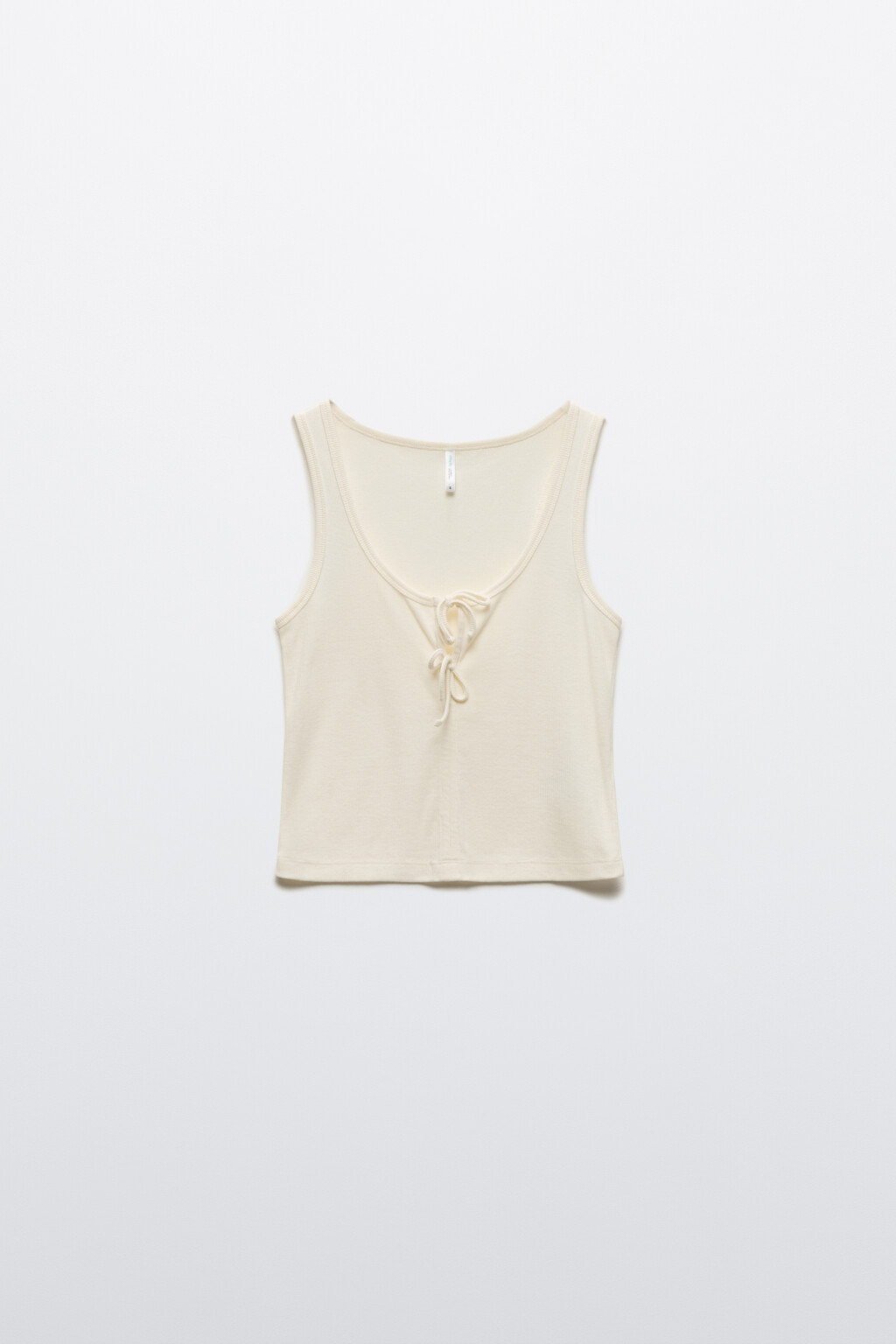 Майка в рубчик с завязками на груди - цвет белый - 8