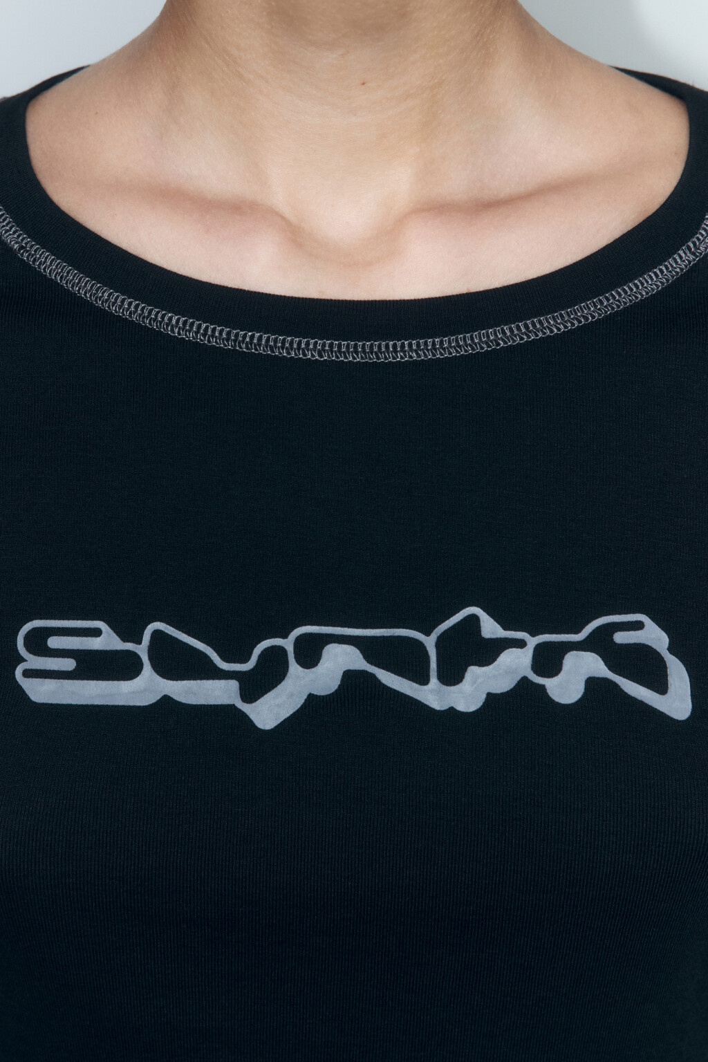 Лонгслив облегающий с сетчатыми рукавами-реглан - цвет черный - 6