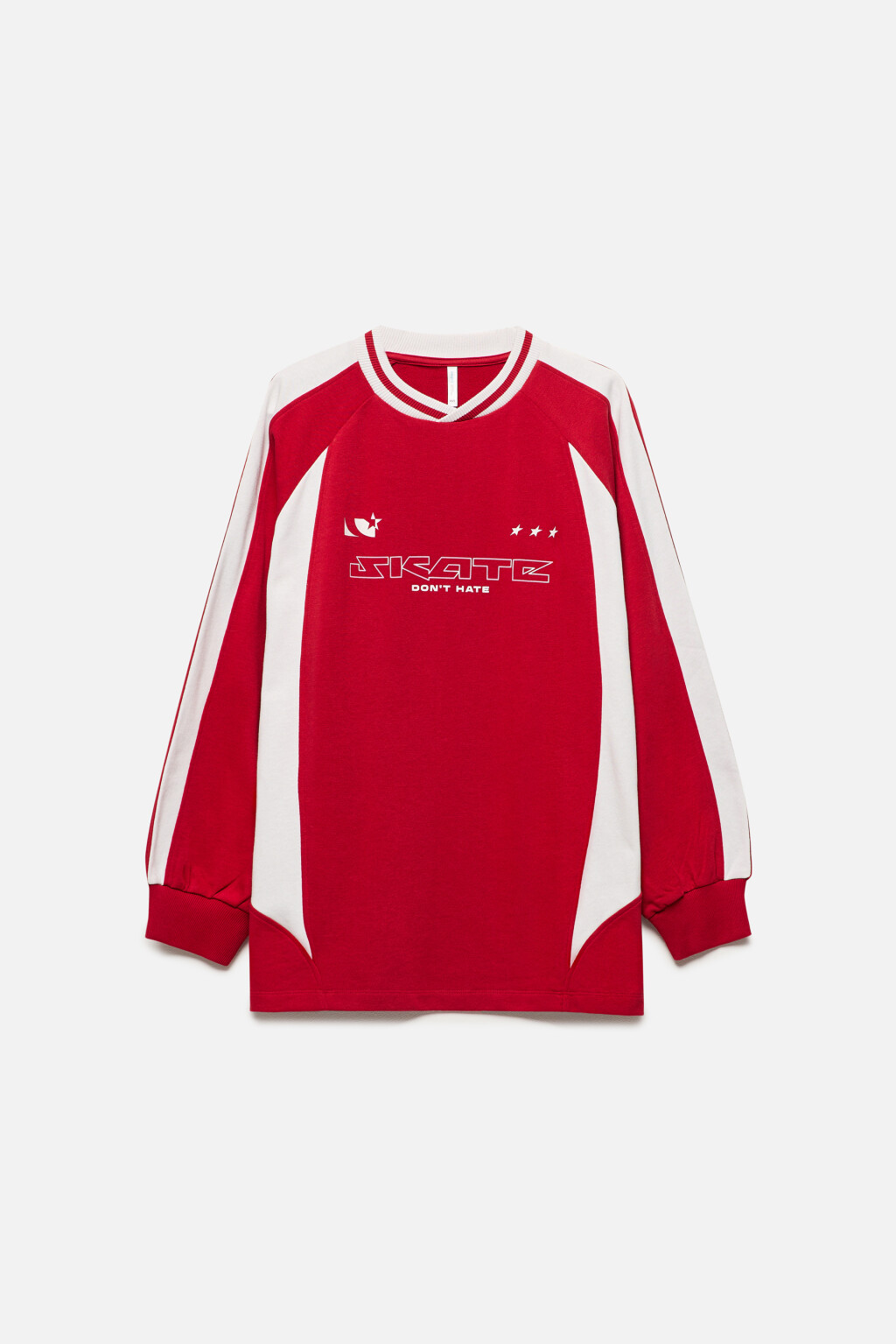 Лонгслив oversize в спортивном стиле - цвет красный - 8