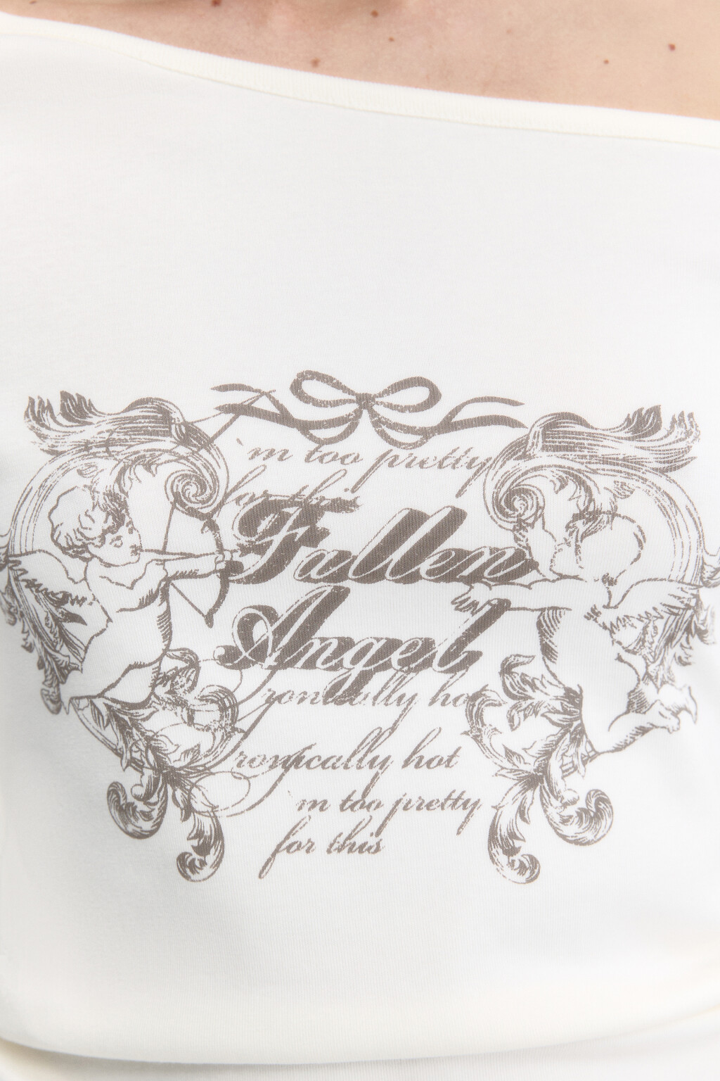 Топ-лонгслив на одно плечо с принтом - цвет бежевый - 6