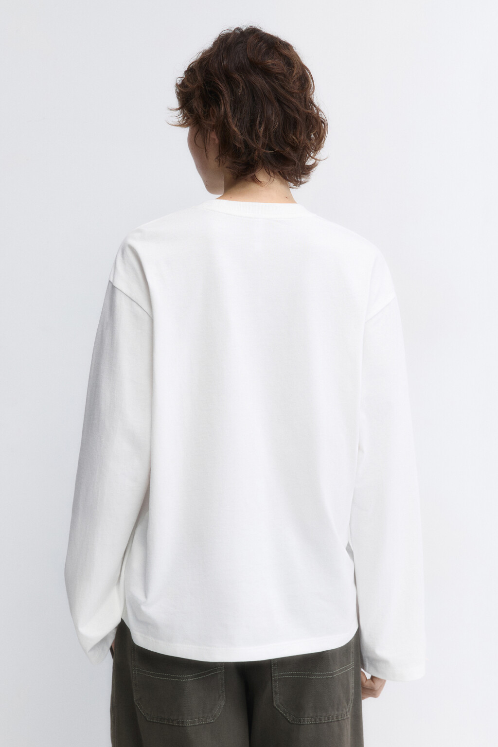 Лонгслив хлопковый свободный с бантиками - цвет белый - 4
