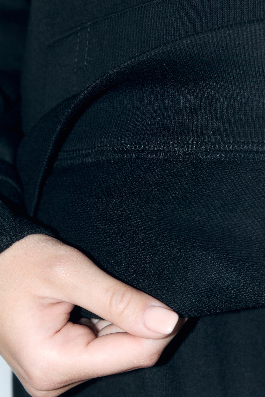 Худи-зипка oversize из футера с капюшоном - цвет черный - 8