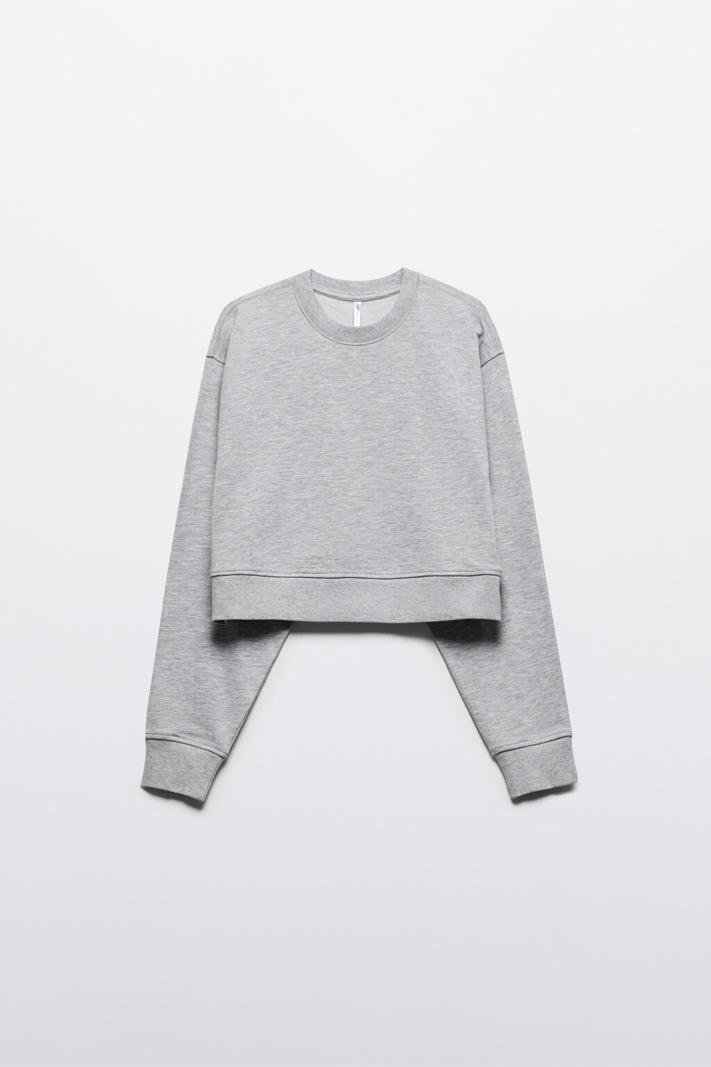 Свитшот укороченный базовый из футера - цвет серый - 9